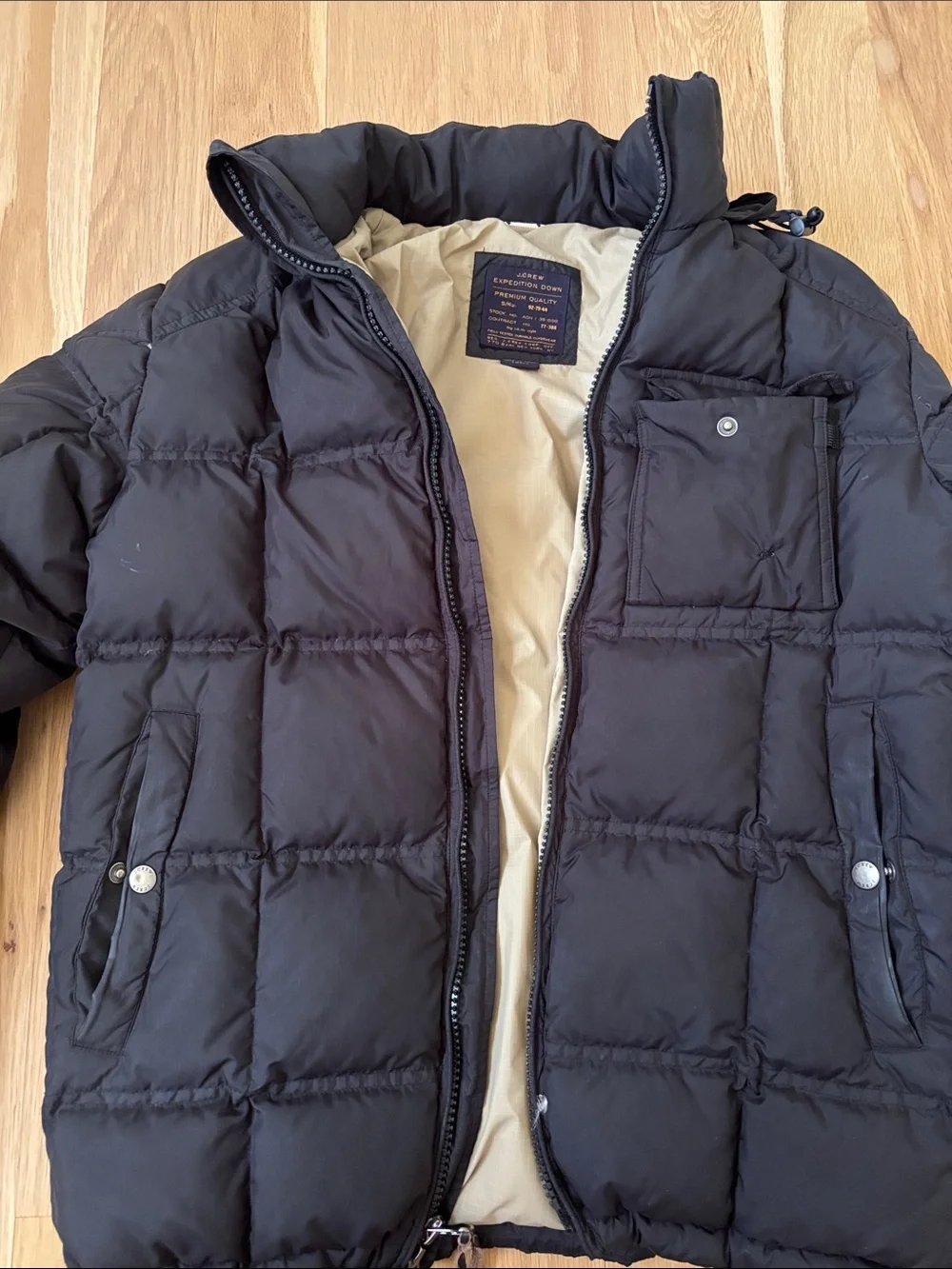 Black J.Crew Expedition Down compact weave puffer jacket size Small